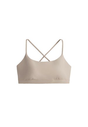 OYSHO, LIGHT-SUPPORT COMFORTLUX SPORTS BRA WITH CROSSOVER STRAPS - Light support sports bra - beige