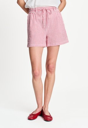 POM Amsterdam, SHORTS - SEERSUCKER RED WHITE - Shorts - red