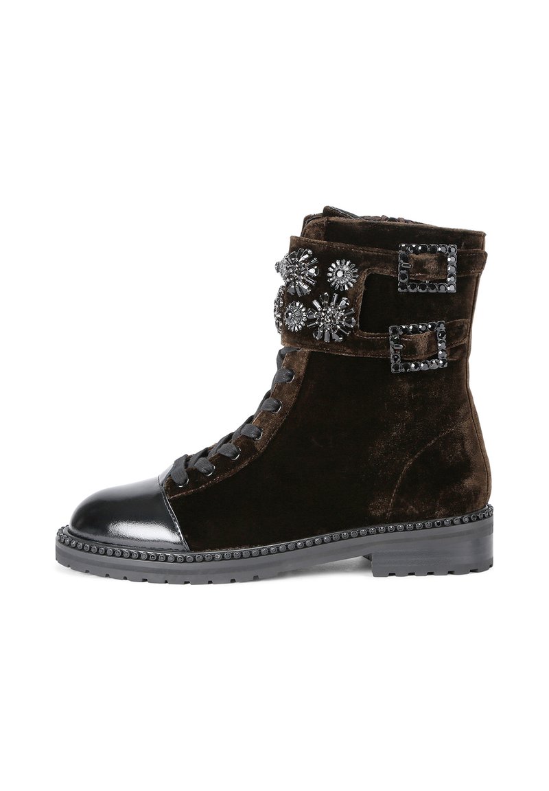 Kurt Geiger London STOOP COMBAT - Cowboy/biker ankle boot - dk brown ...
