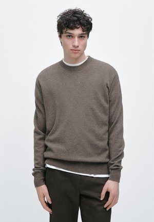 CREW NECK - Strickpullover - khaki