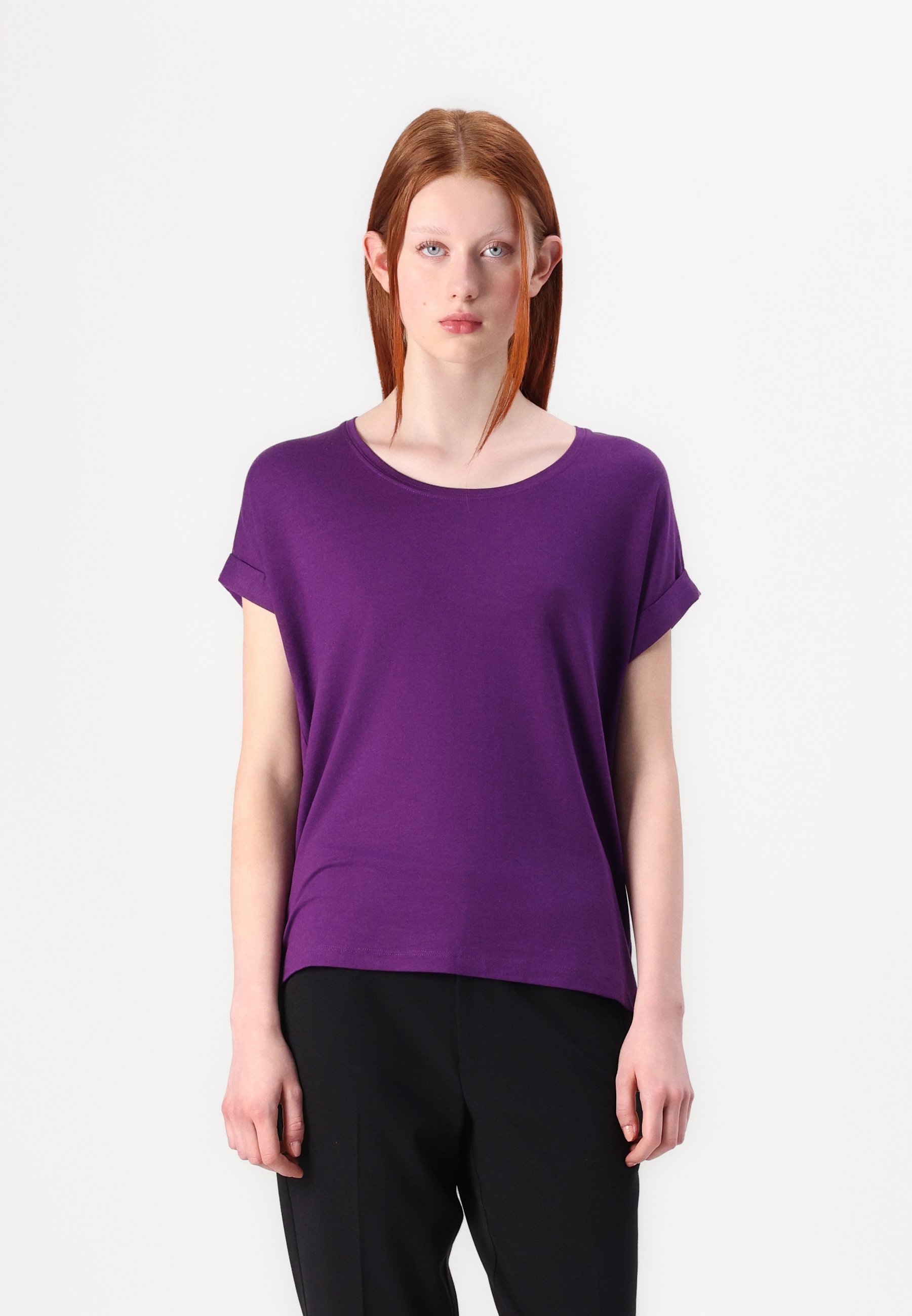 CTM Scialle Pashmina Basic Donna - Morbido E Leggero - Colore Viola - Taglia Unica 175x66 Cm