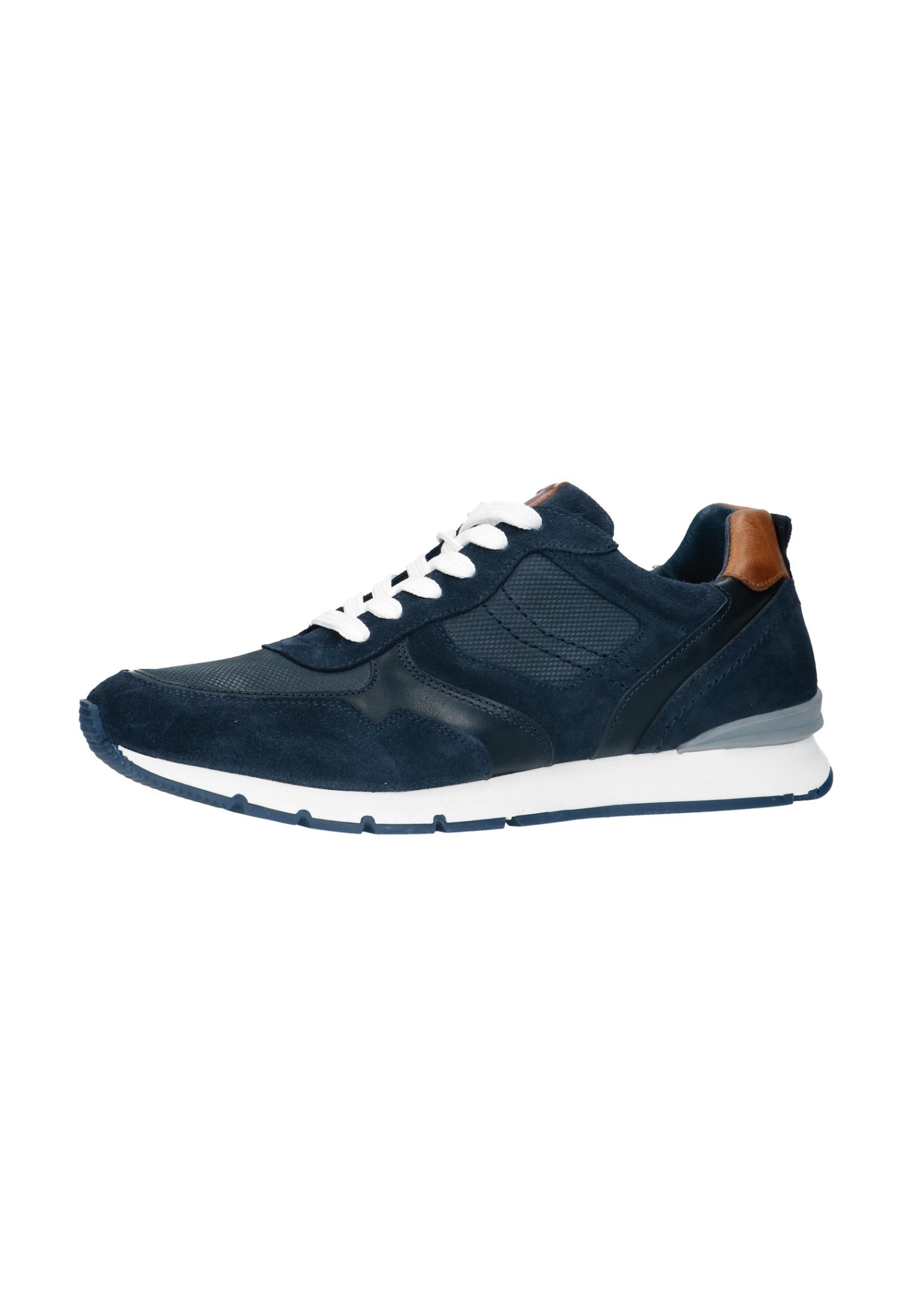Manfield Heren Donkerblauwe nubuck sneakers - Schoenen.nl