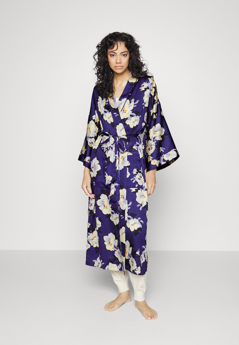 Marks & Spencer ROSIE FLORAL WRAP Dressing gown medium blue/dark