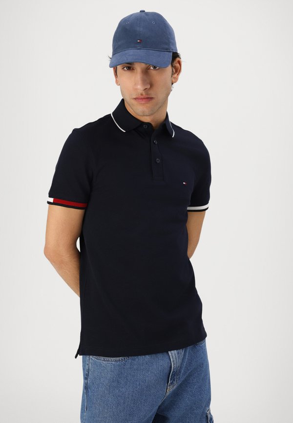 FLAG CUFF SLIM FIT - Polo shirt - desert sky2