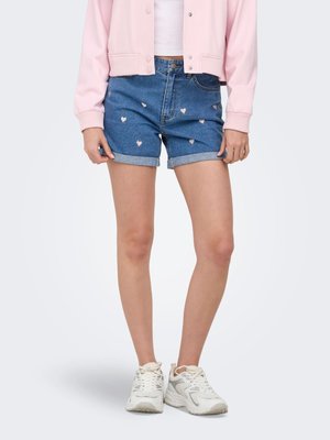 ONLY ONLVEGA High waist Mom Fit - Denimové šortky - medium blue denim