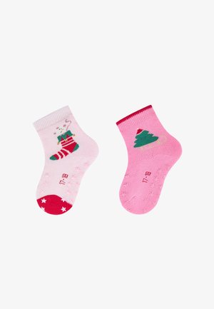 Sterntaler, ABS KRABBELSOCKEN 2ER PACK NIKOLUASSTRUMPF UND TANNENBAUM - Sneaker-Socken - rosa
