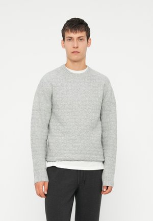 JPRBLASIMON STRUCTURE CREW NECK - Striktrøje - medium grey melange