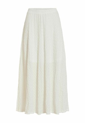 VILA, MIDI SKIRT VIGARMINA HIGH WAIST - Jupe trapèze - snow white