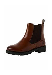 s.Oliver CHELSEA - Platform bokacsizmák - cognac