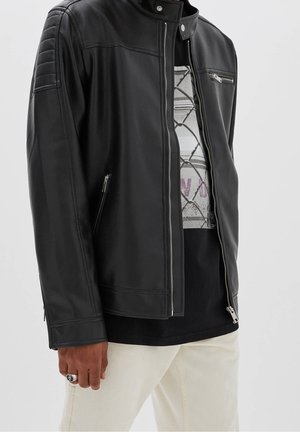 Veste en similicuir - mottled black