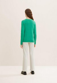TOM TAILOR BASIC V-NECK - Strickpullover - vivid leaf green