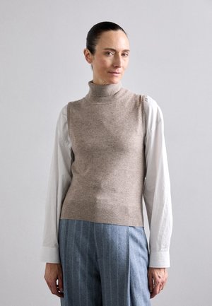 Filippa K TURTLE NECK VEST - Džemperis - beige melange