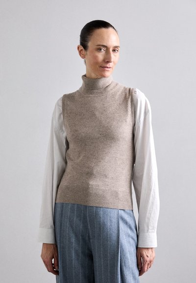 Filippa K TURTLE NECK VEST - Svetr - beige melange