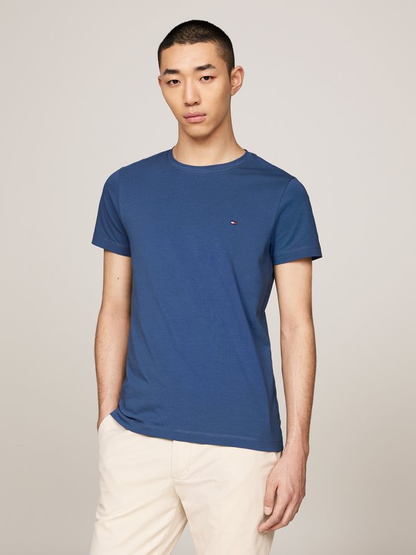 STRETCH SLIM FIT TEE - Basic T-shirt - aegean sea