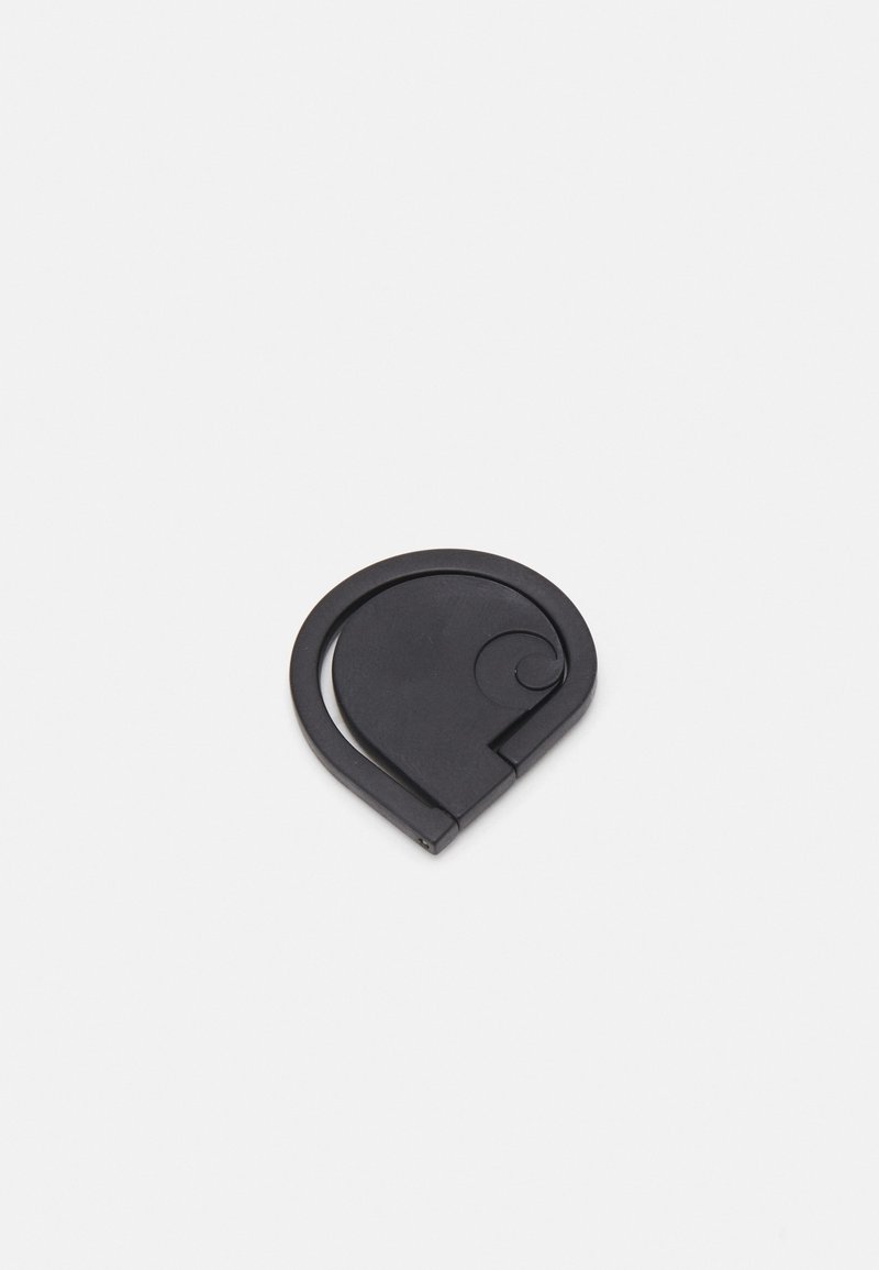 Sort, buet accessory med en spiral detalje, der har en mat overflade og et slankt, moderne design. Kompakt, dråbeformet.