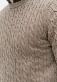 BONDELID DAVE CABLE CREW NECK - Stickad tröja - taupe