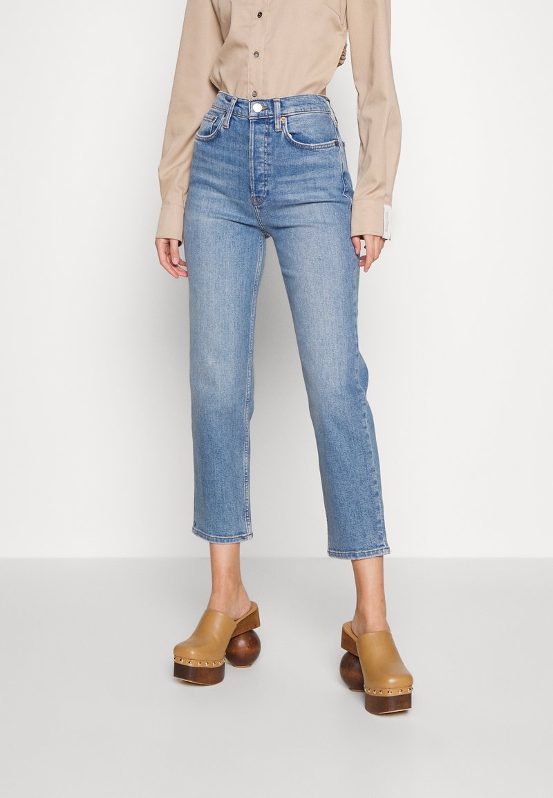 RE/DONE 70S STOVE PIPE Jean droit classic faded blue/denim bleu