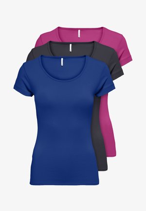 PACK OF 3 - Basic T-shirt - blue/phantom/berry