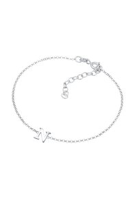Silverfärgad kedjearmband med ett framträdande, stiliserat bokstavscharms i form av 'N'. Designen är delikat med en hommingsklämma och justerbar längd.