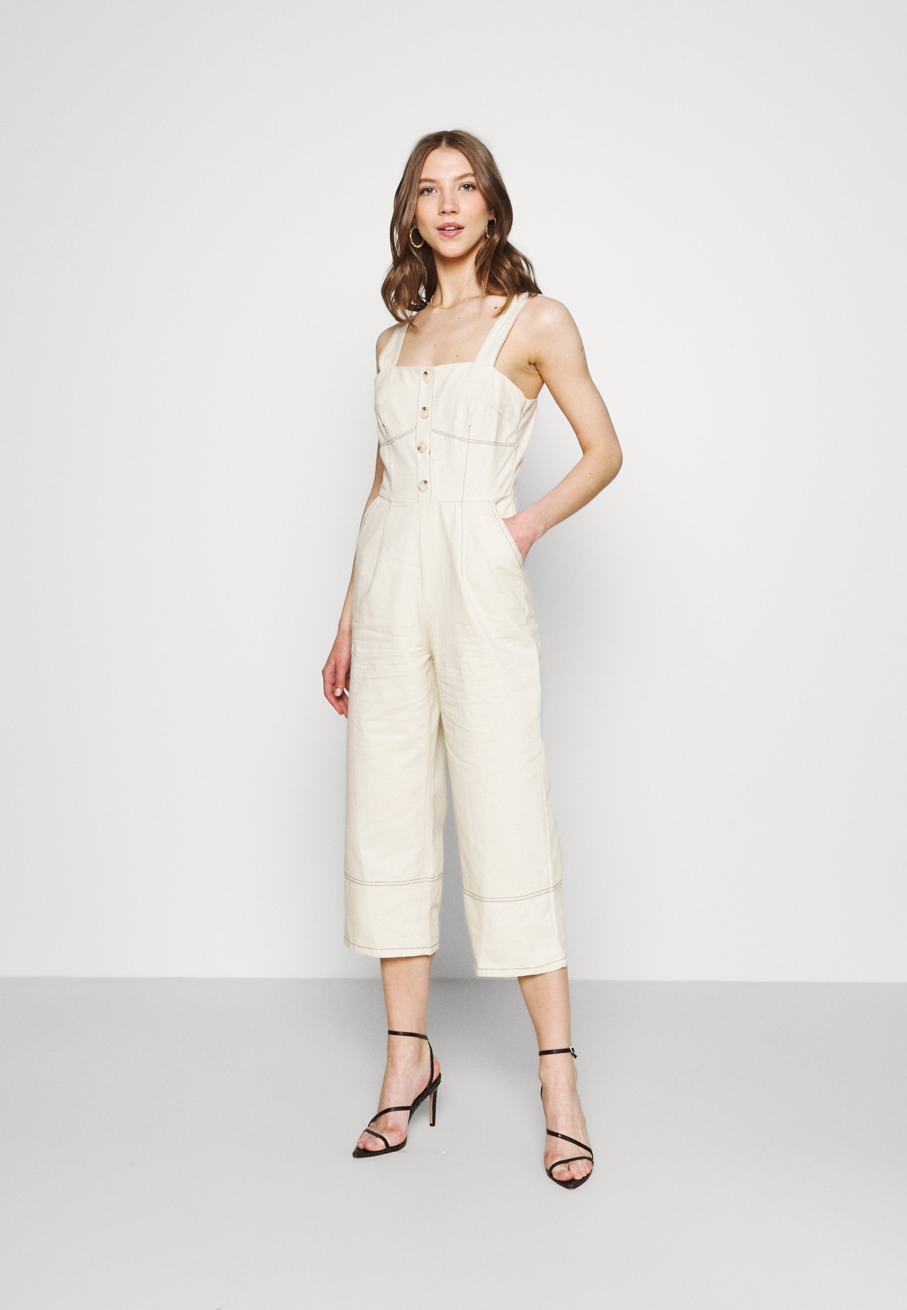 Missguided BUTTON STITCH DETAIL - Tuta jumpsuit - cream/sabbia - Zalando.it
