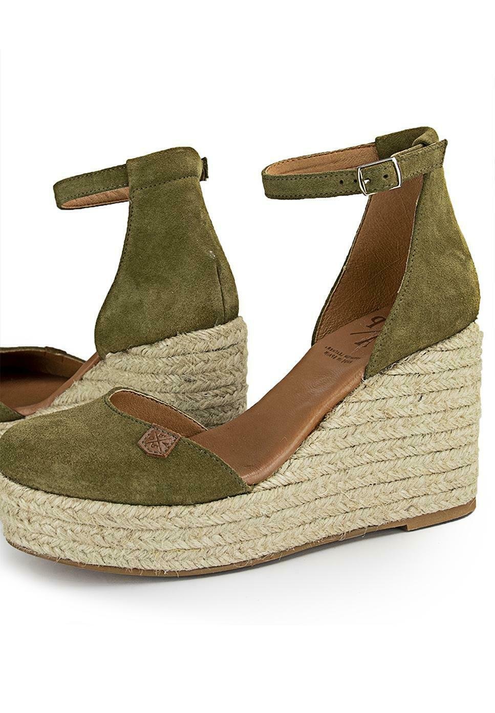 POPA AMBOLO SERRAJE - Sandalias de cuña - verde/verde jaspeado - Zalando.es