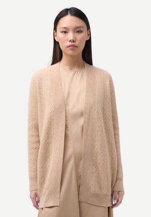 AJOUR OPEN-FRONT - Strickjacke - beige