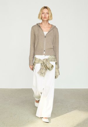 Massimo Dutti, 100% CASHMERE HOODED ZIP-UP CARDIGAN - Sweatjakke - beige
