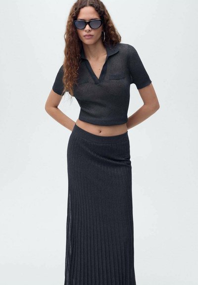 Massimo Dutti FLOUNCE WITH YOKE DETAIL - Maxi skirt