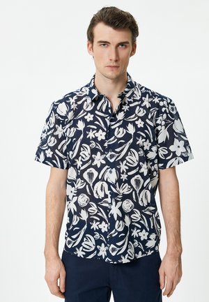 Koton SHORT SLEEVE FLORAL PATTERNED  - Skjorter - dark blue