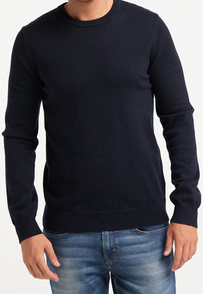 Mo Stickad tröja - dark-blue denim