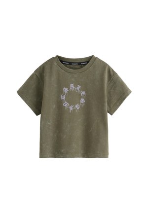 REGULAR FIT - CRYPTIERRA CREW  - Printtipaita - khaki green