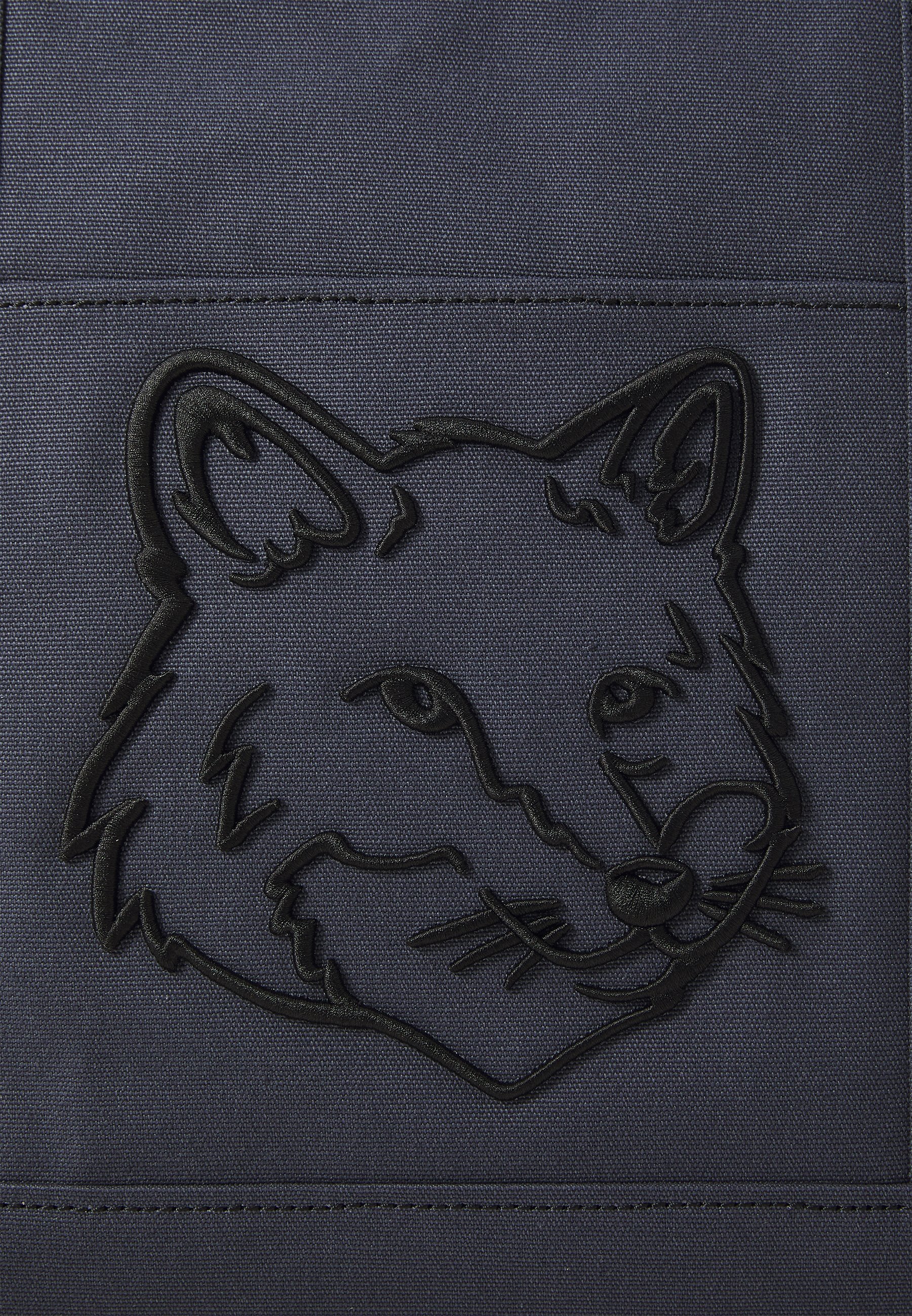 Maison Kitsuné FOX HEAD LARGE TOTE - Cabas - slate grey/gris foncé