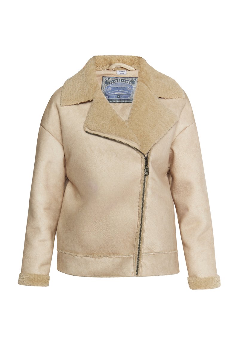dreimaster Imitatieleren jas beige dreimaster Imitatieleren jas beige