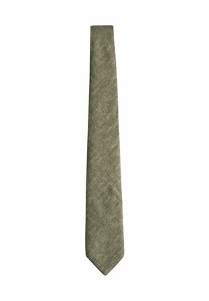 Cravată gri texturată cu un model diagonal subtil, afișată plat pe un fundal alb.