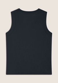 Top senza maniche blu navy con scollatura tonda, realizzato in morbido cotone. Presenta bordi puliti e una vestibilità rilassata, ideale per un look casual.