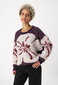 Vero Moda Petite VMMADISON  - Pulover - plum perfect/birch /fired brick/fuchsia pink