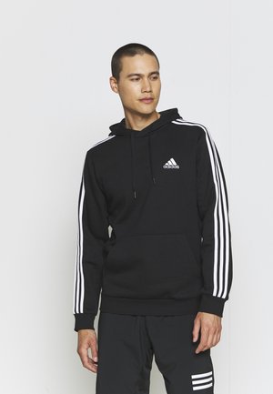 adidas Performance 3 STRIPES ESSENTIALS - Kapuzenpullover - black/white
