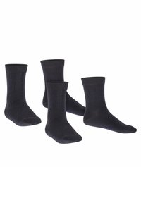 Calcetines de algodón negros de caña corta, con puño acanalado, de longitud hasta el tobillo, textura suave, ligeros, paquete de cuatro. Adecuados para el uso diario.