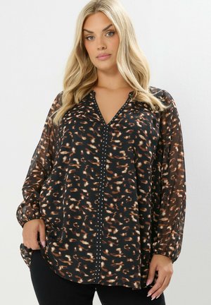 LEOPARD PRINT STUD  DETAIL  - Bluse - black