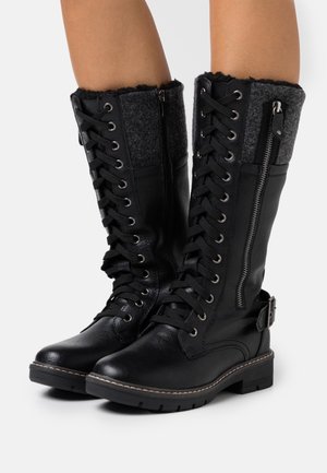 Anna Field Botas con cordones - black
