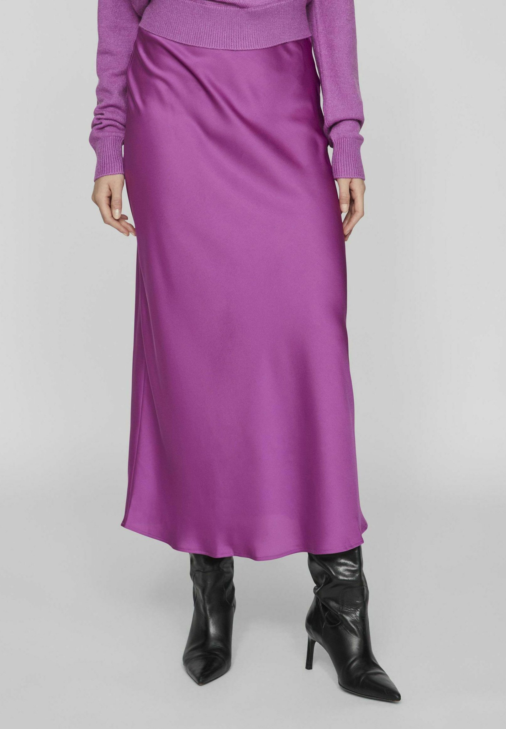 vila multicolor satin maxi skirt