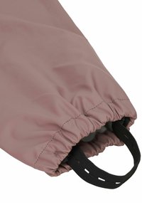 Heled roosa, tekstuuriga, veekindel kangas elastse avaga. Omab musti elastseid rihmasid kindlaks kinnitamiseks, sobib välikasutuseks.