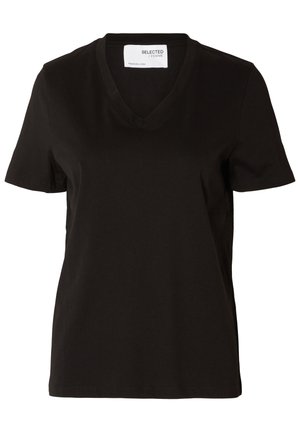 Selected, SLWESSENTIAL - Basic póló - black