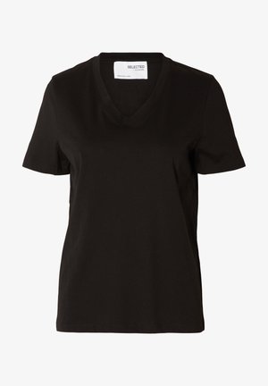 Selected, SLWESSENTIAL - Basic póló - black