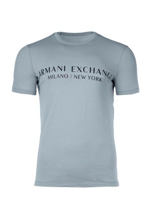 Armani Exchange SCHRIFTZUG RUNDHALS STRETCH - T-Shirt print - blaugrau
