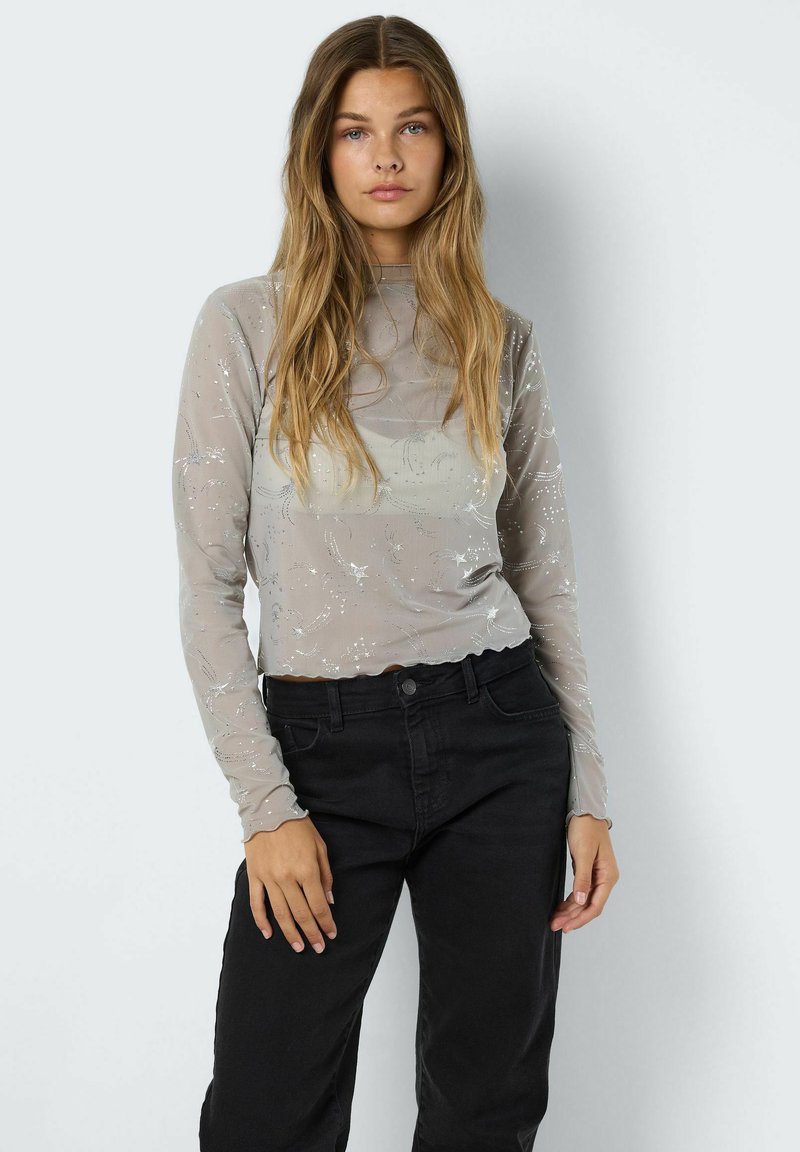 Noisy May NMSTAR FOIL - Long sleeved top - grau