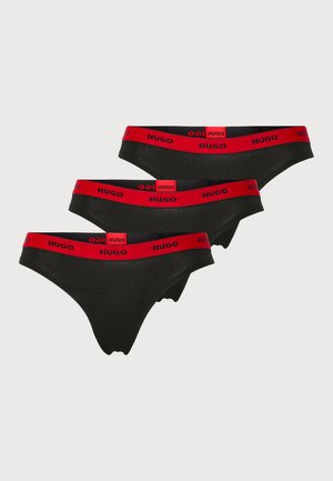 TRIPLET THONG STRIPE 3 PACK - Tanga - black