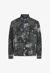 KLJ AOP DENIM JACKET - Veste en jean - washed black aop