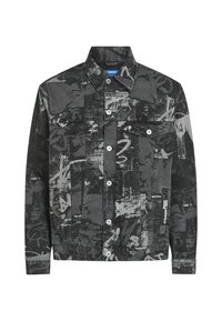 KLJ AOP DENIM JACKET - Veste en jean - washed black aop