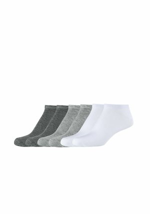 Sæt med seks ankelstrømper i mørkegrå, mellemgrå, lysegrå og hvid. Lavet af blødt stof med elastiske manchetter for en tætsiddende pasform.
